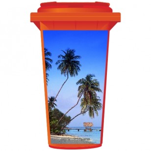 Palms On The Beach Wheelie Bin Sticker Panel